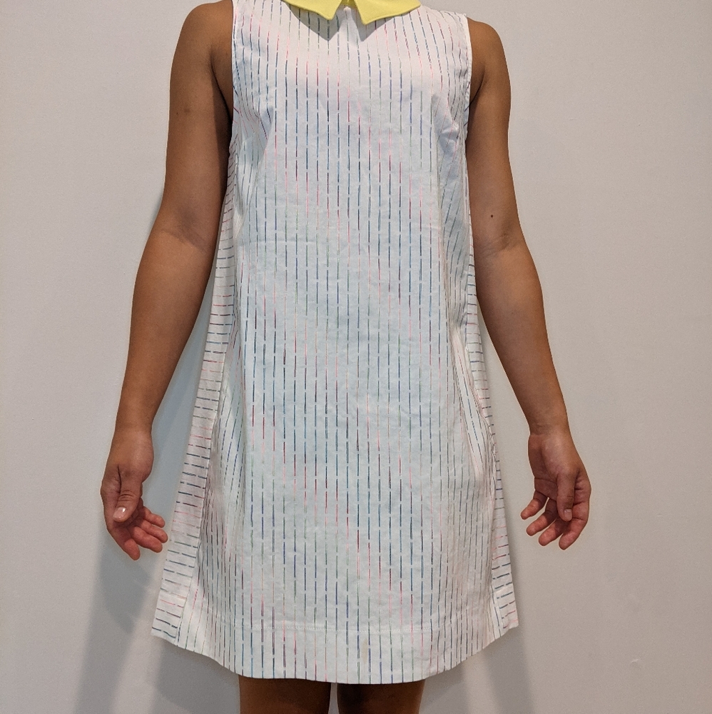 Bcbg neon rainbow pinstriped tunic A-line dress